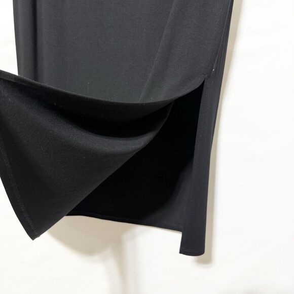 Eileen Fisher Skirt Women Medium Black Pull On Knit Midi Classic Career Workwear - Picture 3 of 8